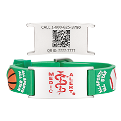 QR Code Child Titanium Medical ID Bracelet Green